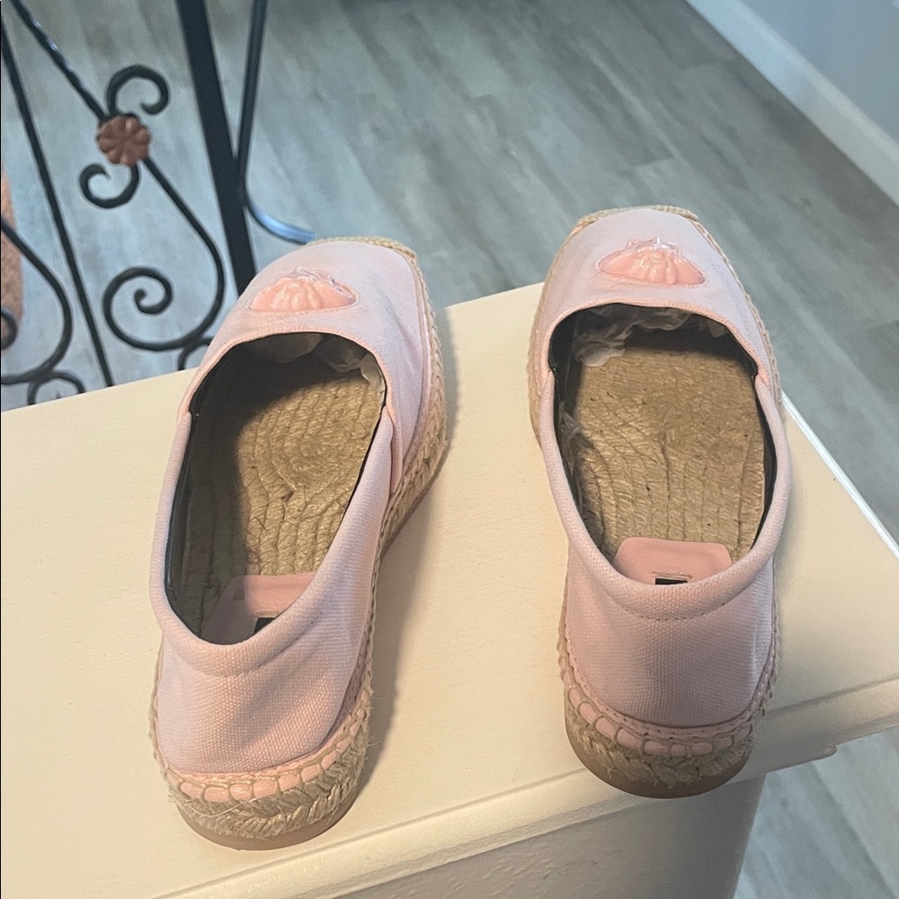 Versace Pink Canvas Espadrille Loafers - Picture 3 of 9